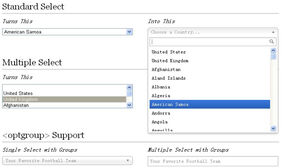 jquery选择组合框复杂库