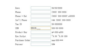 jQuery掩码文本输入框 jQuery掩码文本输入框网页特效