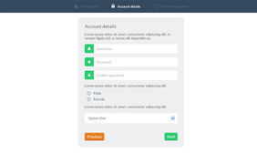 jQuery圆形修边注册表单