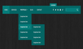 CSS3墨绿色下拉菜单