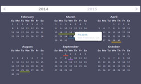 jQ带记事功能的全年日历插件