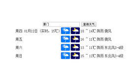 jQuery表单输入城市查询天气预报代码