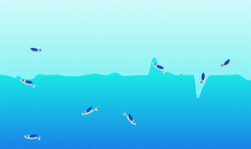 HTML5 Canvas海里鱼游动特效