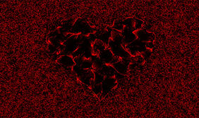 HTML5微小粒子组成爱心特效