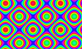 Canvas多个彩虹圈规则显示特效