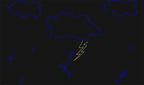 CSS3 SVG火柴人掉落动画特效