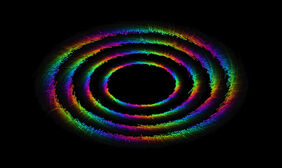 H5 Canvas彩色圆圈旋转动画特效