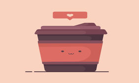 纯css3爱心咖啡纸盒杯特效