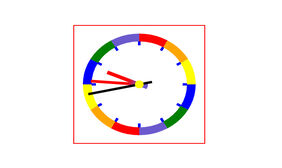 HTML5圆形的彩虹时钟特效