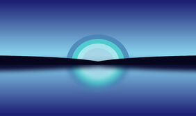 纯css3彩虹水面倒影背景特效