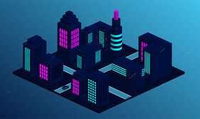 HTML5下雨天3D城市空间模型